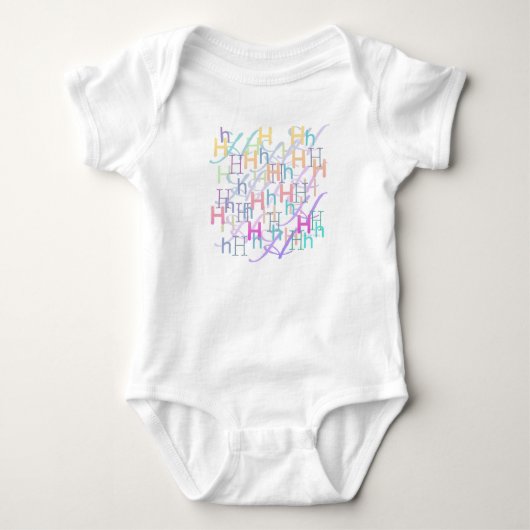 Letter Confetti "H" Baby Romper ベビーボディスーツ (正面)