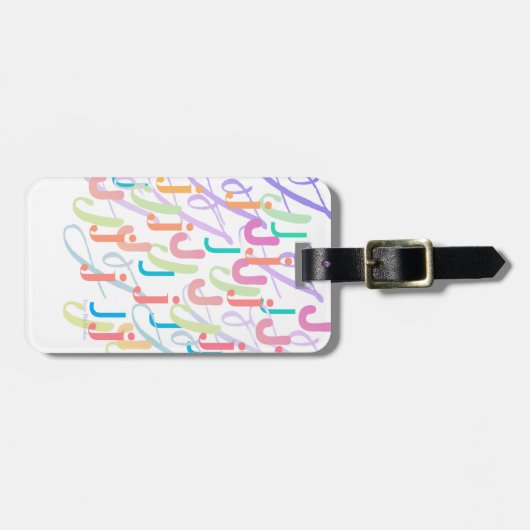 Letter Confetti "J" ラゲッジタグ (正面横)