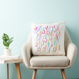 Letter Confetti "J" Throw Pillow クッション
