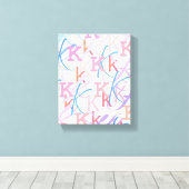Letter Confetti "K" キャンバスプリント (インサイチュ (ウッドフロア))