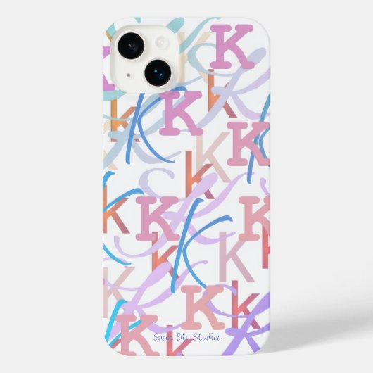 Letter Confetti "K" iPhone Case iPhoneケース (裏面)