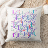 Letter Confetti "L" Throw Pillow クッション (ブランケット)
