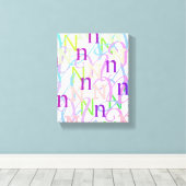 Letter Confetti "N" キャンバスプリント (インサイチュ (ウッドフロア))