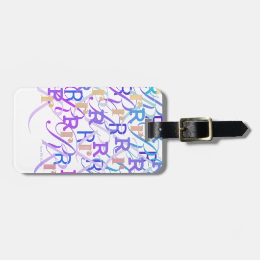 Letter Confetti "R" ラゲッジタグ (正面横)