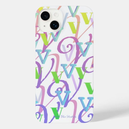 Letter Confetti "V" iPhone Case iPhoneケース (裏面)