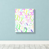 Letter Confetti "X" キャンバスプリント (インサイチュ (ウッドフロア))