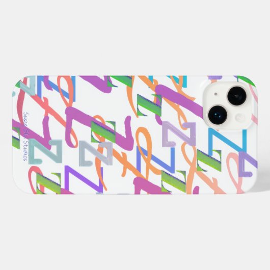 Letter Confetti "Z" iPhone Case iPhoneケース (裏面横)