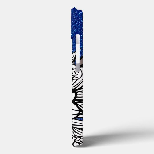 Letter Dパーソナライズされたグリッタータトゥーフラワー Case-Mate iPhoneケース (裏面 / 左)