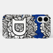 Letter Dパーソナライズされたグリッターフェイクタトゥーフラワー Case-Mate iPhoneケース (裏面 (横))