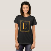 Letter DモノグラムアルファベットDイニシャル幾何学文字Dec Tシャツ (正面フル)
