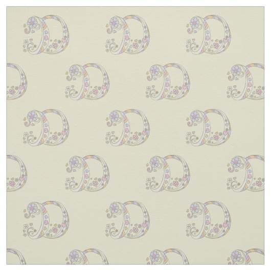 Letter Dモノグラム加飾文字カスタム布 ファブリック (見本)