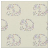 Letter Dモノグラム加飾文字カスタム布 ファブリック (クローズアップ)