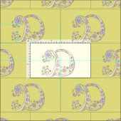 Letter Dモノグラム加飾文字カスタム布 ファブリック (タイル)