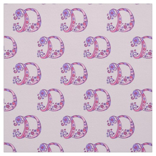 Letter Dモノグラム加飾文字カスタム布 ファブリック (見本)