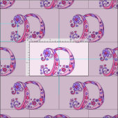 Letter Dモノグラム加飾文字カスタム布 ファブリック (タイル)