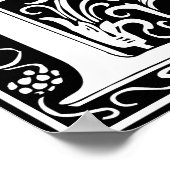 Letter D中世モノグラムヴィンテージイニシャル ポスター (角)