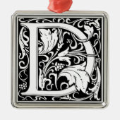 Letter D中世モノグラムヴィンテージイニシャル メタルオーナメント (正面)