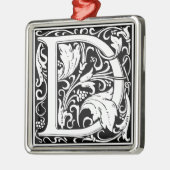 Letter D中世モノグラムヴィンテージイニシャル メタルオーナメント (左)