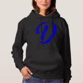 Letter D Alphabet Large Blue Graphic Initial パーカ (正面)