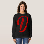 Letter D Alphabet Large Red Graphic Initial スウェットシャツ (正面フル)