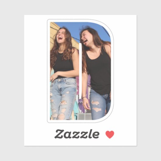 Letter D Alphabet & Photo Custom-Cut Vinyl Sticker シール (シート)