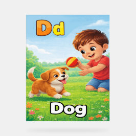 Letter D Alphabet Poster – D is for Dog アクリルサイン