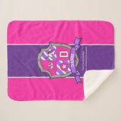 Letter D Danniの名前はピンクの紫のユニコーンを意味する シェルパブランケット (正面(横))