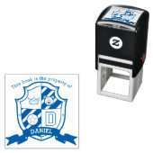 Letter D knight name bear kids library stamp セルフインキングスタンプ (インサイチュ)