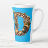 Letter D Thanksgiving style gift  カフェラテマグ (右)