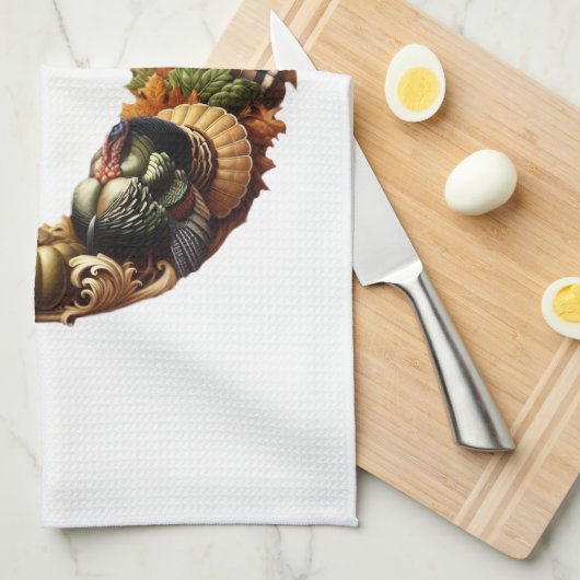 Letter D Thanksgiving style gift  キッチンタオル (四つ折り)