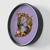 Letter D Thanksgiving style gift  壁時計 (傾斜)