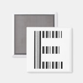 LETTER Eバーコード最初のイニシャルバーコードパターン マグネット (正面/裏面)