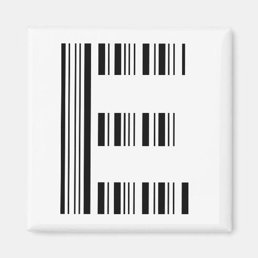LETTER Eバーコード最初のイニシャルバーコードパターン マグネット (正面)