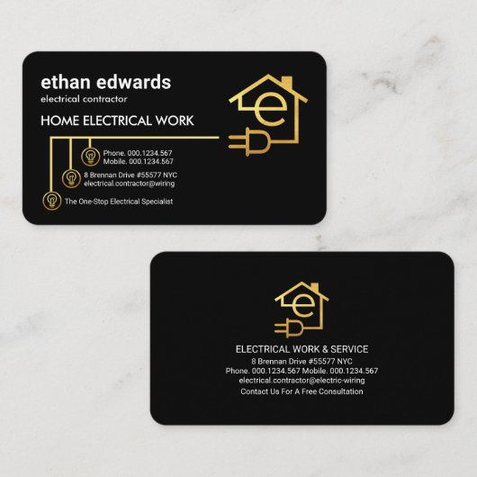 Letter-eホーム電気回路 名刺 (正面/裏面)