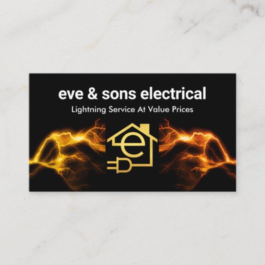 Letter-eホーム電気稲妻枠 名刺 (正面)
