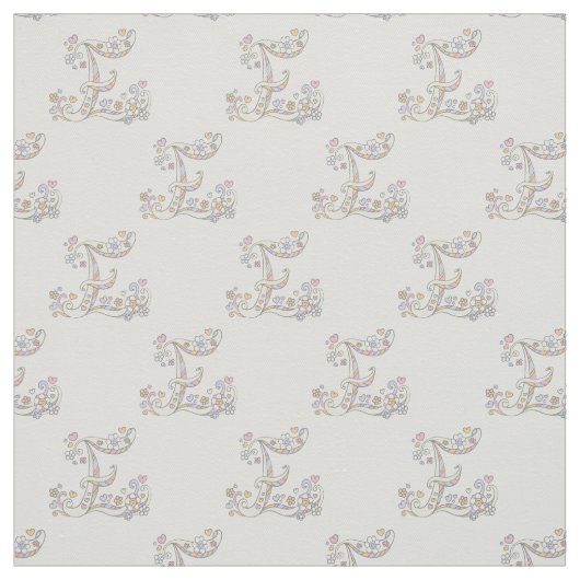 Letter Eモノグラム加飾文字カスタム布 ファブリック (見本)