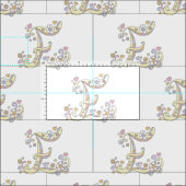 Letter Eモノグラム加飾文字カスタム布 ファブリック (タイル)