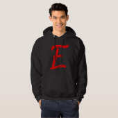 Letter E Alphabet Large Red Graphic Initial パーカ (正面フル)