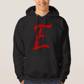 Letter E Alphabet Large Red Graphic Initial パーカ (正面)