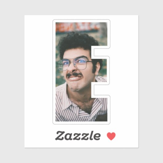 Letter E Alphabet & Photo Custom-Cut Vinyl Sticker シール (シート)