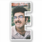 Letter E Alphabet & Photo Custom-Cut Vinyl Sticker シール (正面)