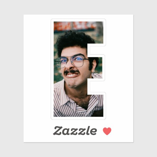Letter E Alphabet & Photo Custom-Cut Vinyl Sticker シール