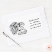 Letter E angelモノグラムイニシャルブラックと 長方形シール (封筒)