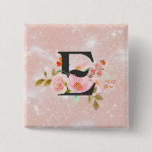 Letter E Button 缶バッジ (正面)