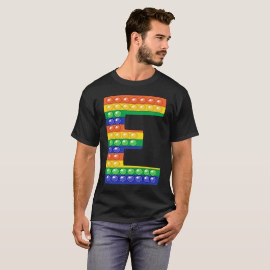 Letter E Capital Alphabet Fidget pop it Funny Matc Tシャツ (正面フル)