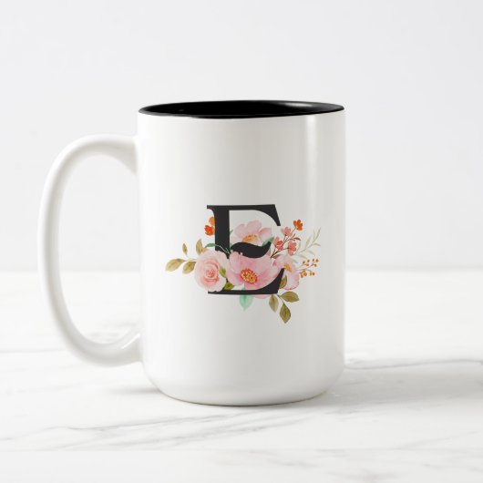 Letter E Coffee Mug ツートーンマグカップ (左)