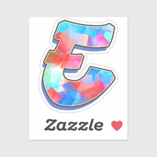 Letter E -  Color Mix シール (シート)