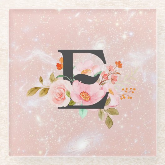 Letter E Glass Coaster ガラスコースター (正面)