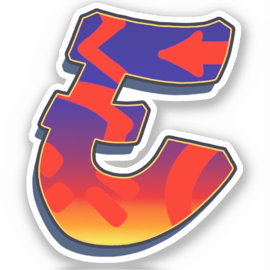 Letter E -  Night Sky シール (正面)