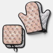 Letter E Oven Mitt & Pot Holder Set 鍋つかみ&鍋敷きセット (正面/裏面)